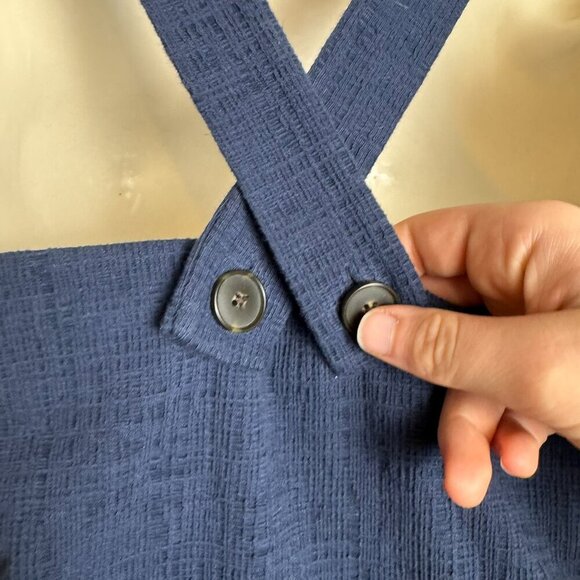 Madewell Navy Textured Cross Back Tank Top N41 - Picture 4 of 5